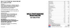 Maximum Multivitamine - 60/120 Tabletten - YOURGYMLABEL