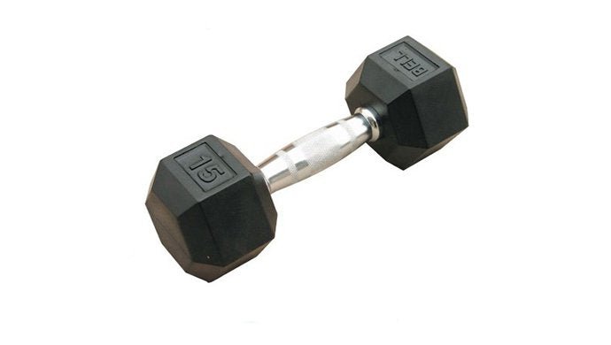 Rubber Hex Dumbbell - YOURGYMLABEL