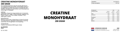 Creatine Monohydraat Poeder - 200 Gram - YOURGYMLABEL
